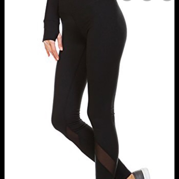 Mono B Black Cropped Yoga Leggings M - Picture 4 of 6